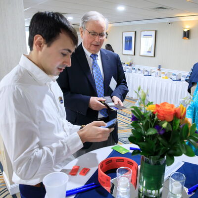 Exchanging business cards