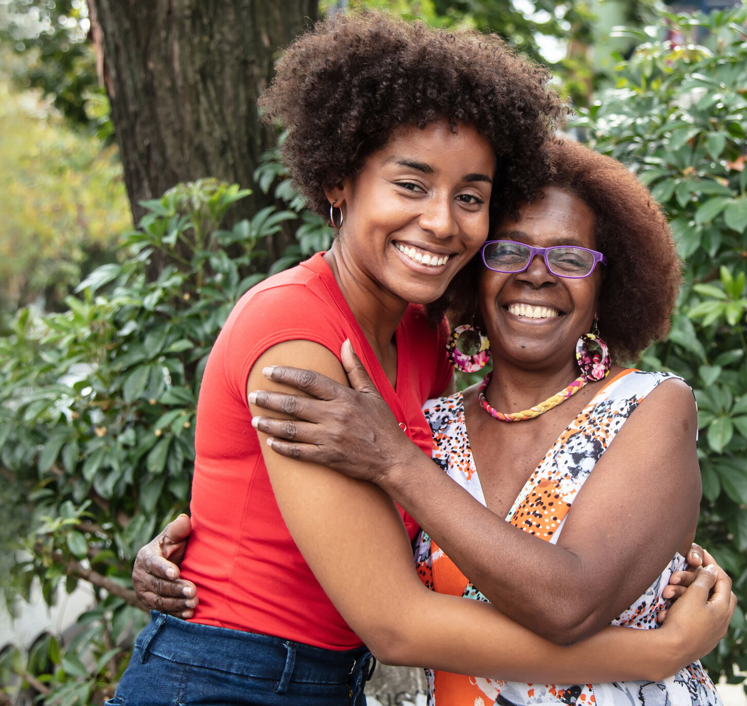 Older mother and adult daughter